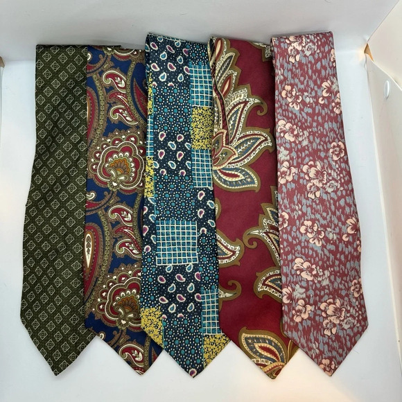 Lot of 5 Designer Tie Boss Dior, Oscar Dela  Renta, Canali, Chaps-Ralph Lauren - Picture 1 of 11